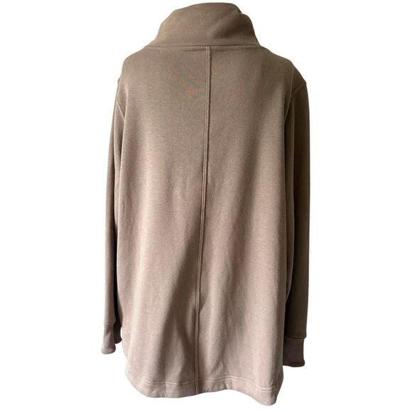Athleta Cozy Karma Twist Neck Sweatshirt Pullover XL Tan Taupe - Picture 3 of 12